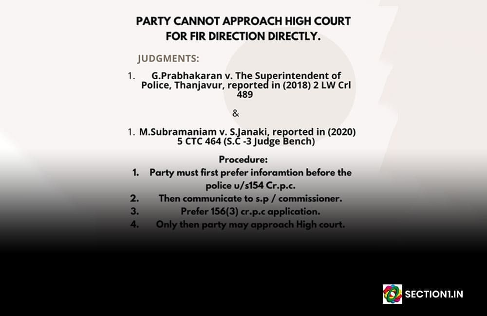 Party cannot approach High Court for Direction directly.