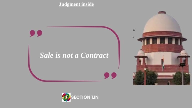 sale is not contract