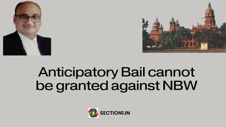 Anticipatory Bail cannot be granted against NBW